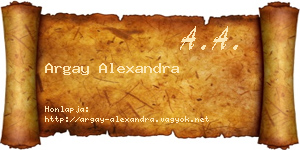 Argay Alexandra névjegykártya