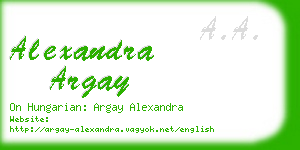 alexandra argay business card